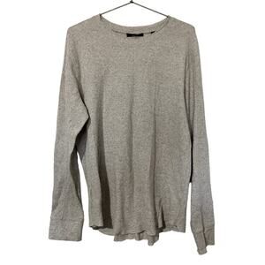 Vince Mens Waffle Knit Long Sleeve Thermal Shirt Size L Neutral Slim Fit Classic